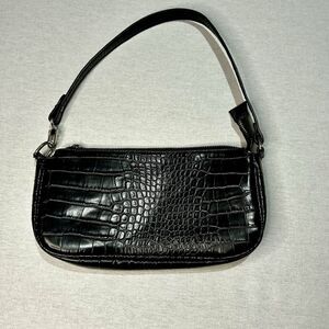 Black Purse faux leather crocodile bag, basics, very versatile, Y2K, Academia